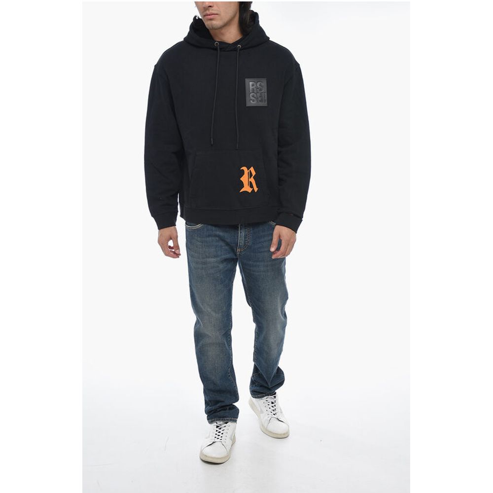 Raf Simons Logo Print Distressed Effect DESTROYED Hoodie