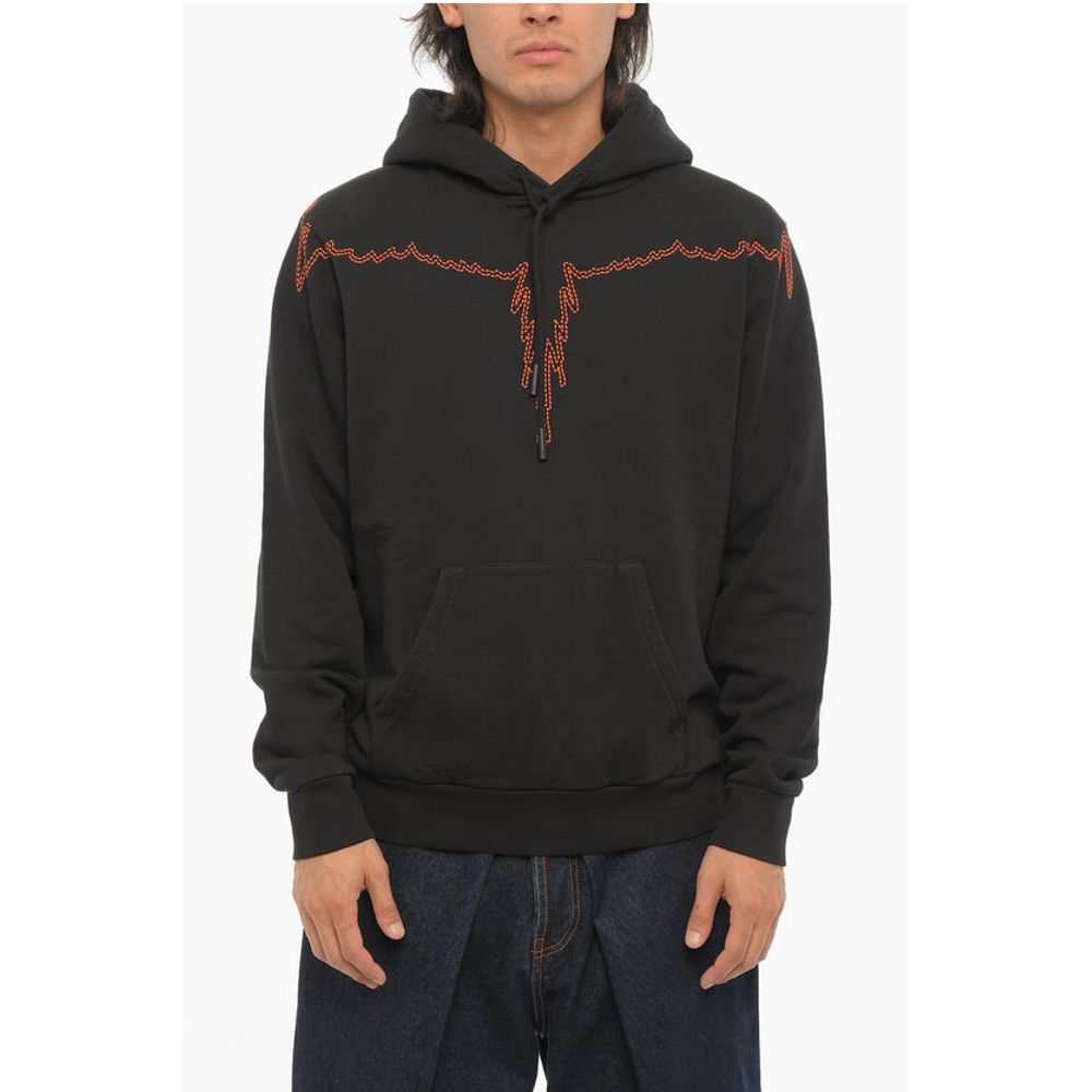 Marcelo Burlon Brushed Cotton STITCH WINGS Hoodie