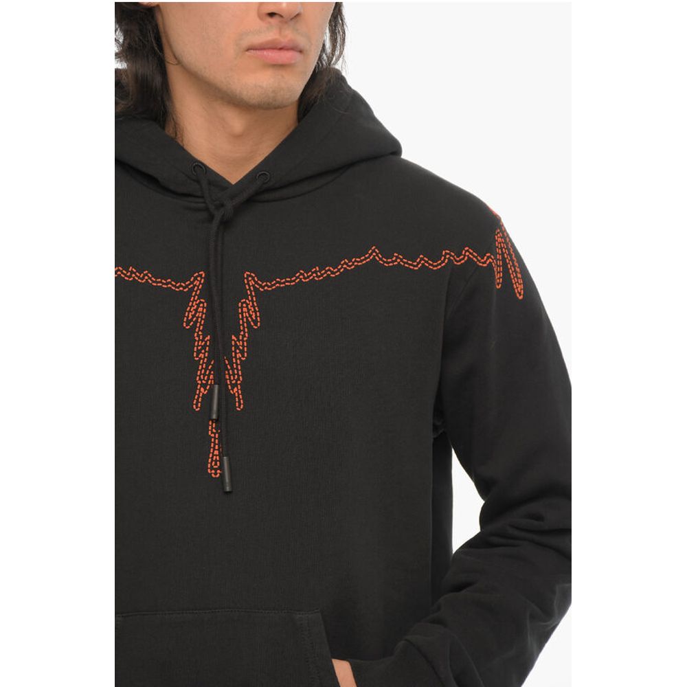 Marcelo Burlon Brushed Cotton STITCH WINGS Hoodie