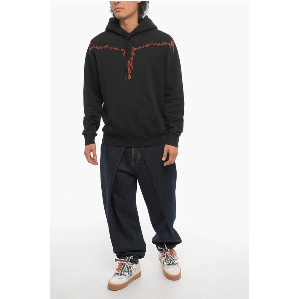 Marcelo Burlon Brushed Cotton STITCH WINGS Hoodie