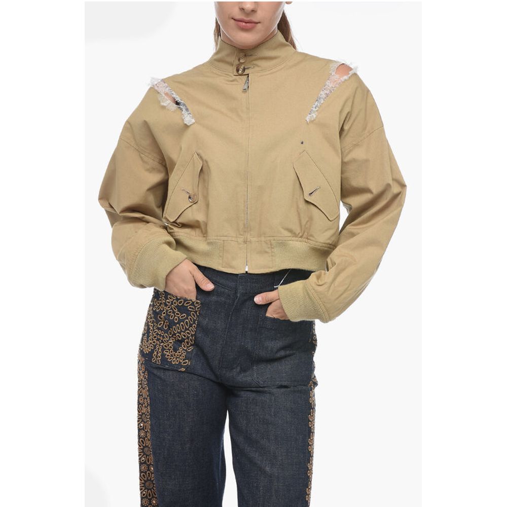 Undercover Bare Back Cotton Bomber Jacket with Cut-outs
