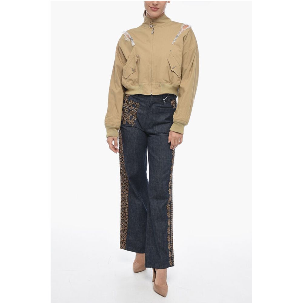 Undercover Bare Back Cotton Bomber Jacket with Cut-outs