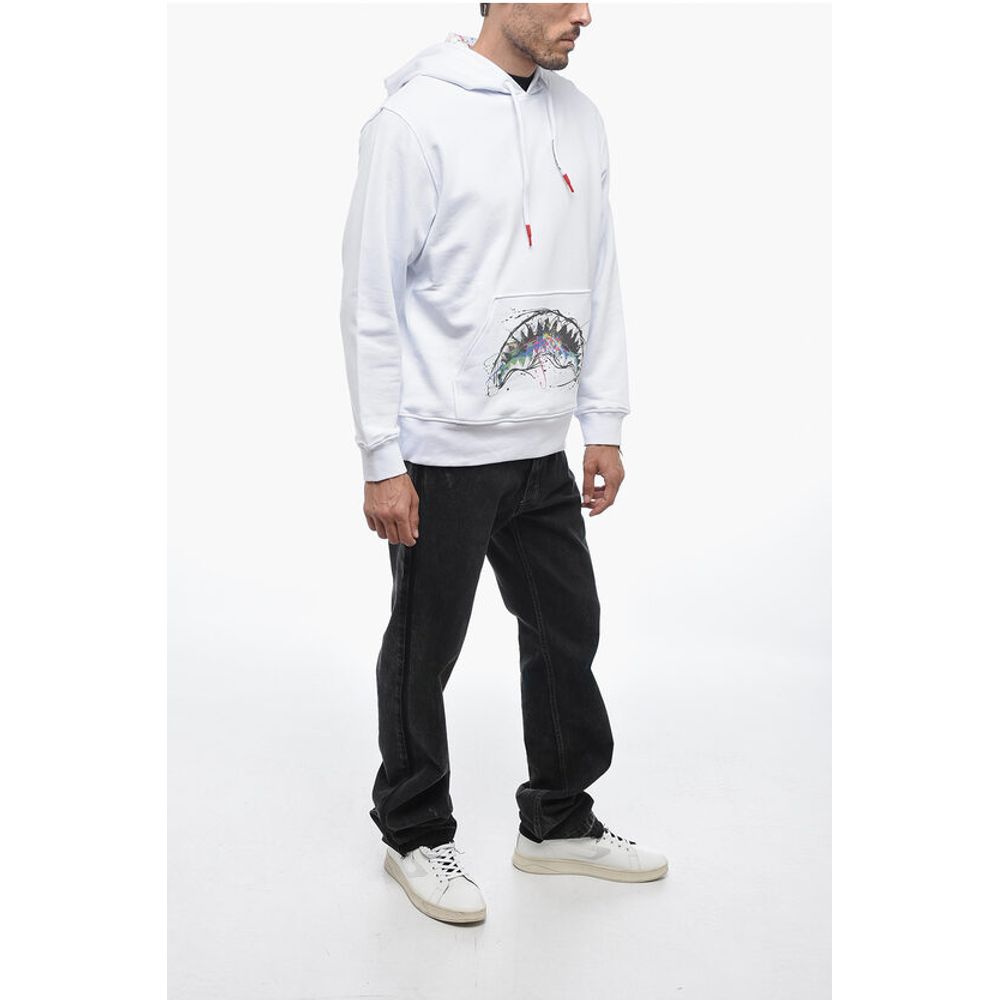 Sprayground Brushed Cotton Hoodie with Contrasting Print