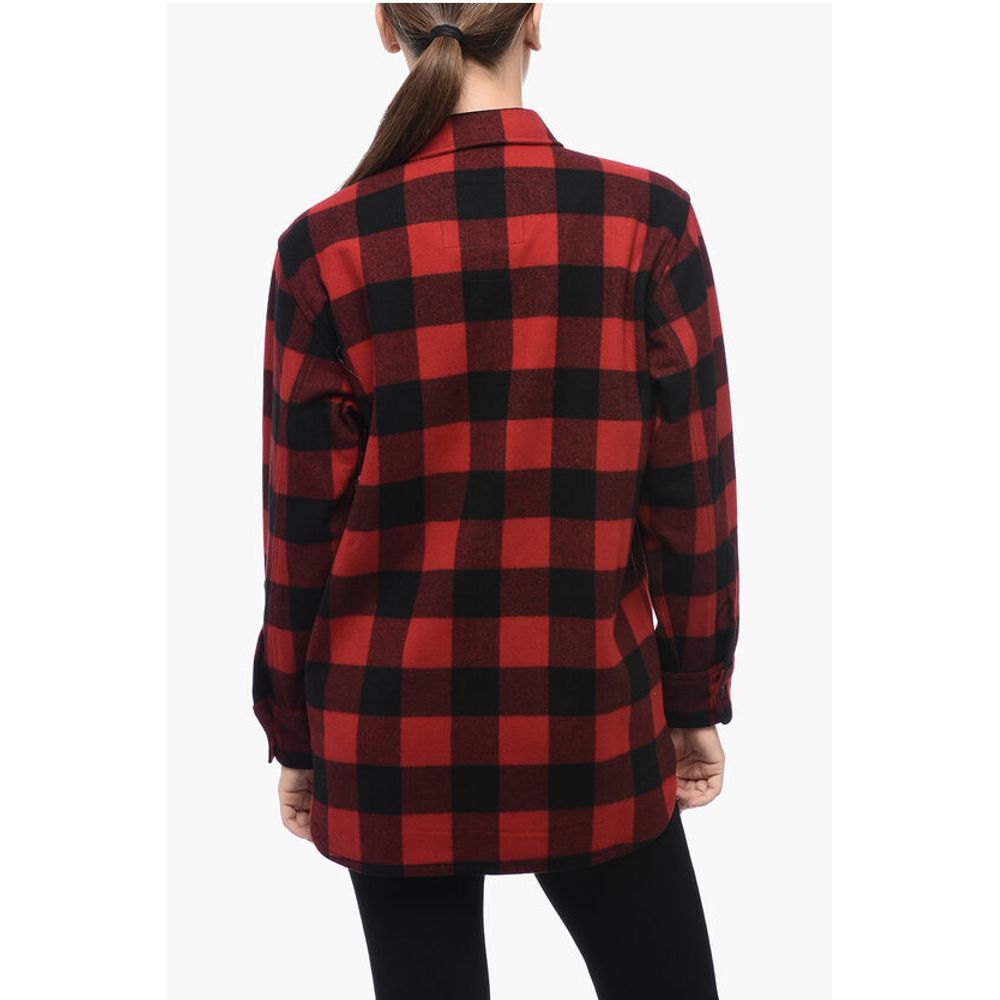 Woolrich Half-Zipped Shirt with Check Motif
