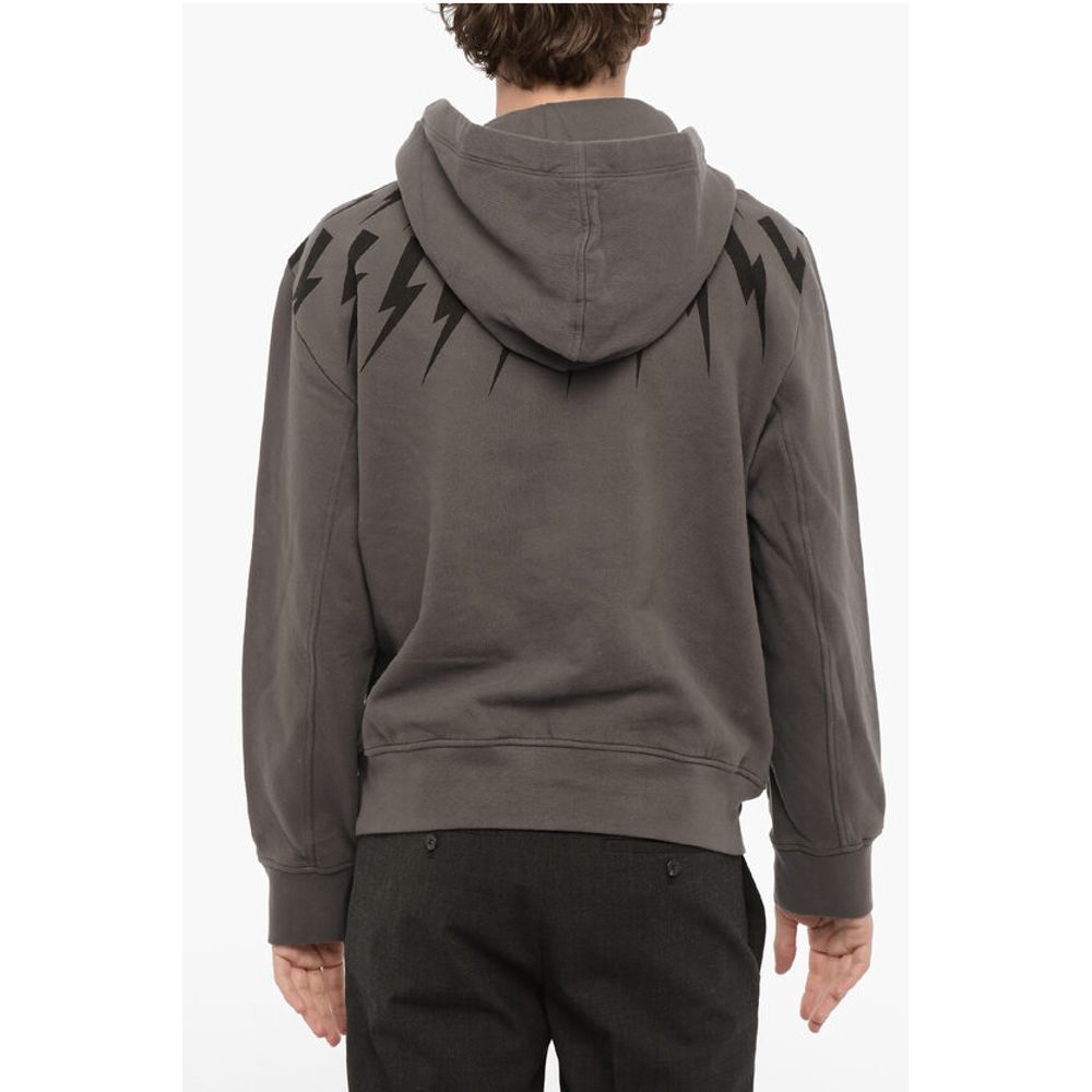 Neil Barrett Easy Fit hoodie With ThunderBolt Print