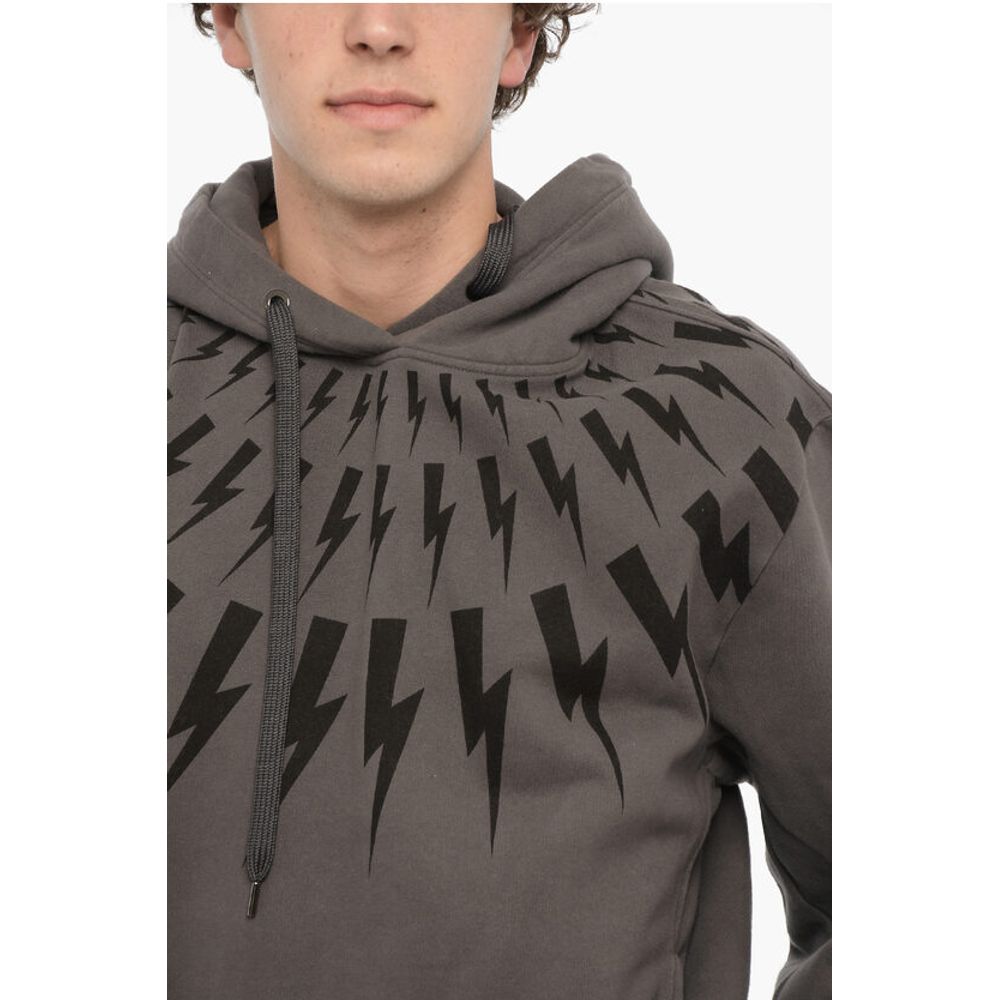 Neil Barrett Easy Fit hoodie With ThunderBolt Print