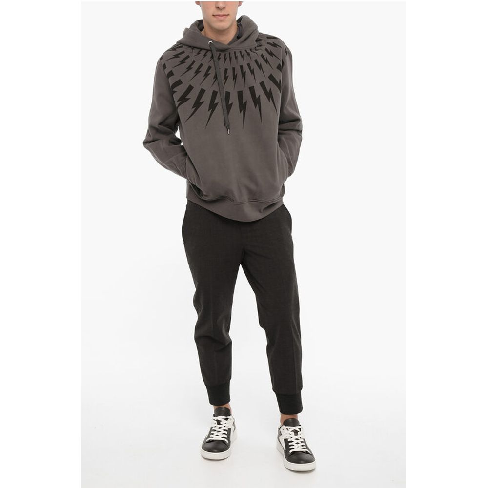 Neil Barrett Easy Fit hoodie With ThunderBolt Print