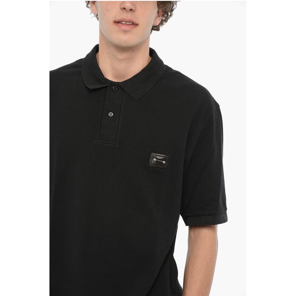 Neil Barrett Solid Color Loose Fit Polo Shirt with Piercing Detail