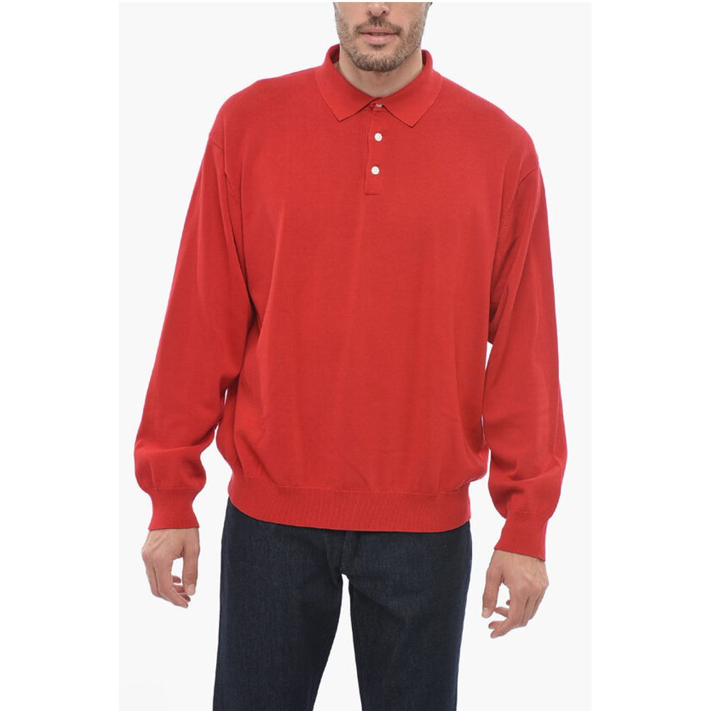 J.Press Long Sleeved Polo Shirt with Ribbed Hem