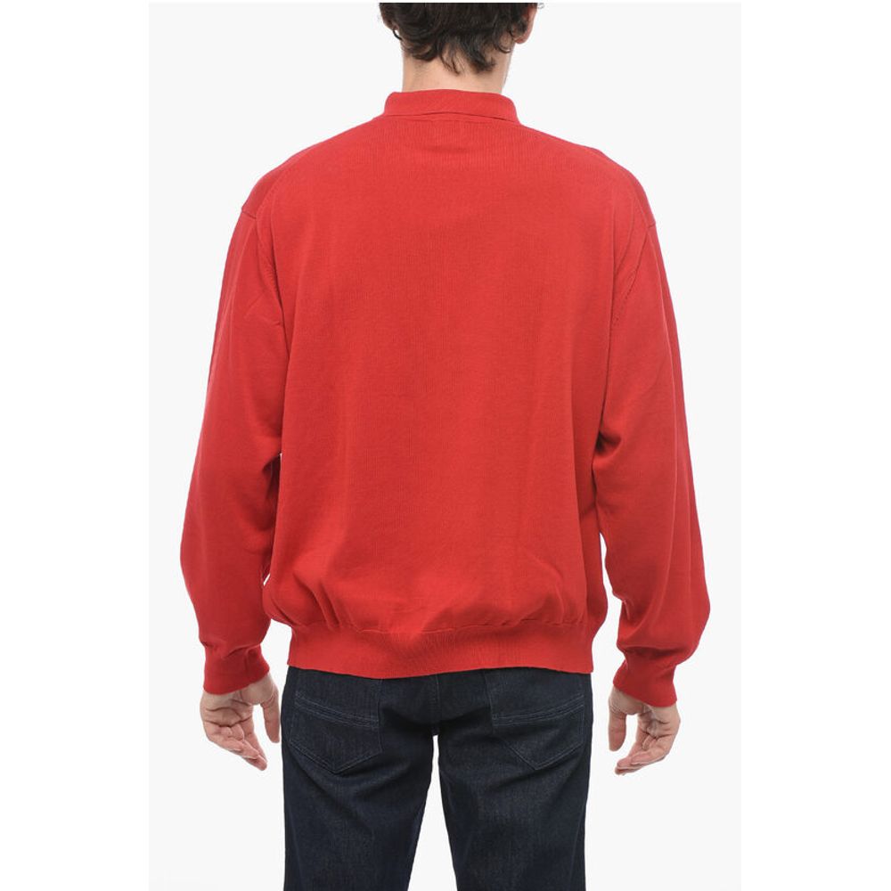 J.Press Long Sleeved Polo Shirt with Ribbed Hem