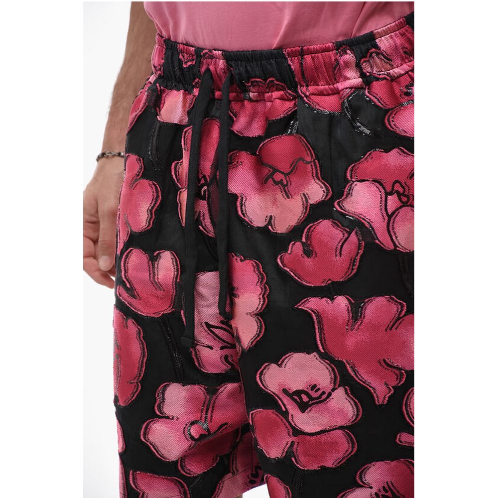 4SDesigns Floral-Motif Two-Tone Shorts