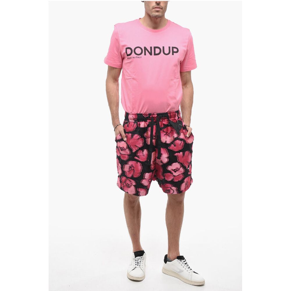 4SDesigns Floral-Motif Two-Tone Shorts