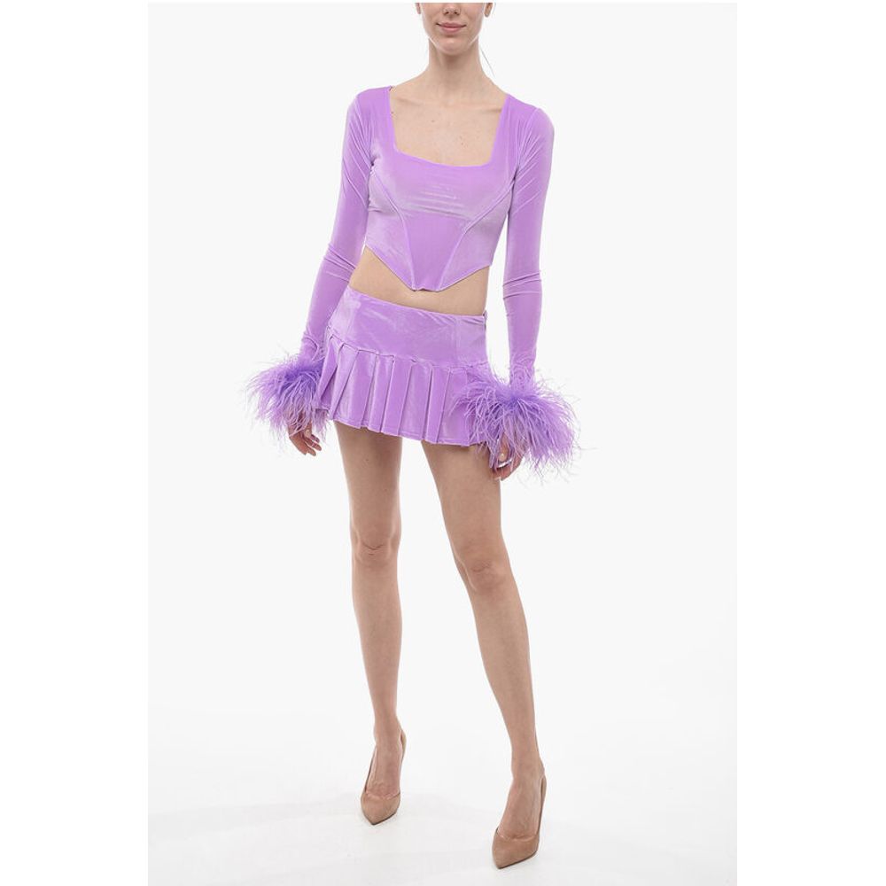 Adriana Hot Couture Pleated Chenille Miniskirt