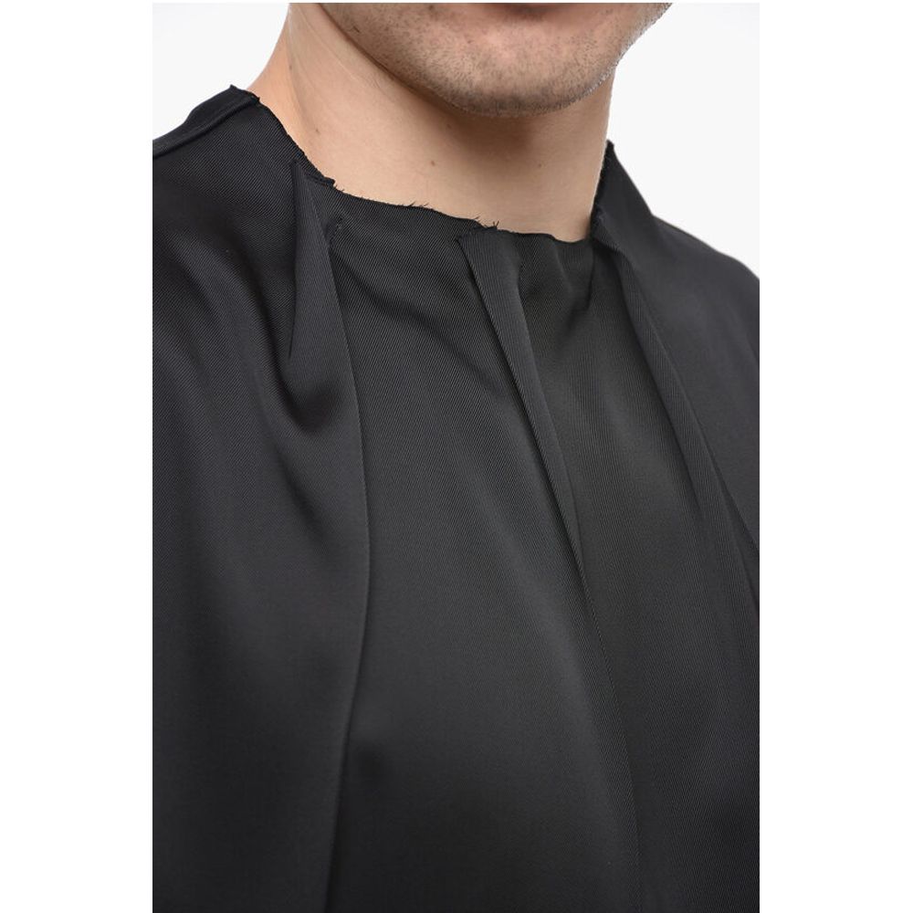Jil Sander Silk Blend Tank Top with Pleated Neck