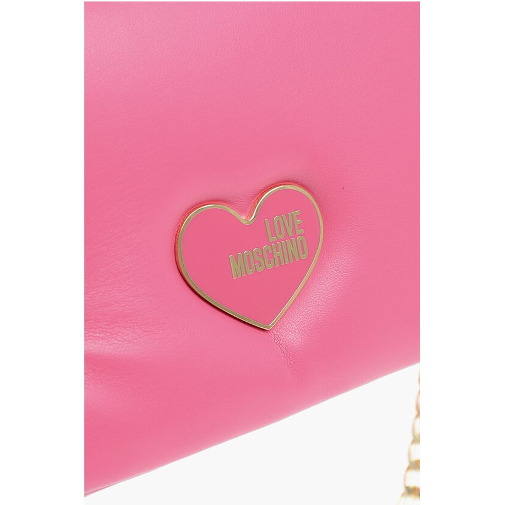 Moschino LOVE Faux Leather Crossbody Bag with Golden Chain
