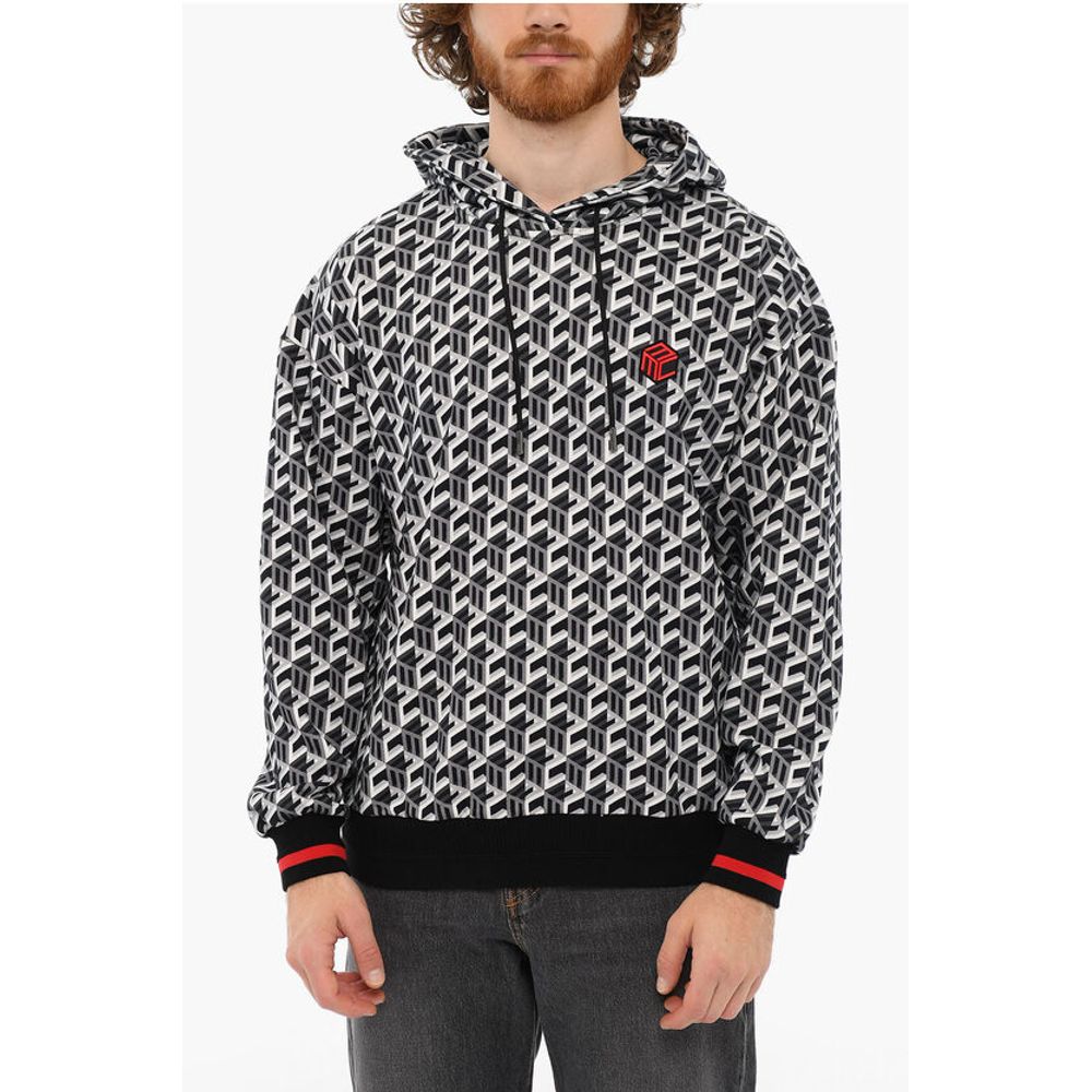 MCM Embroidered Logo Printed Brushed Cotton Hoodie