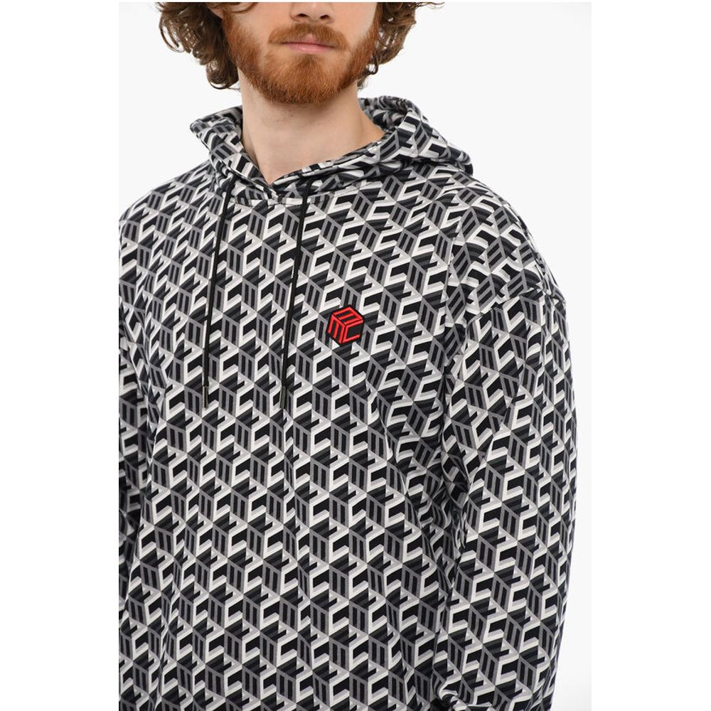 MCM Embroidered Logo Printed Brushed Cotton Hoodie