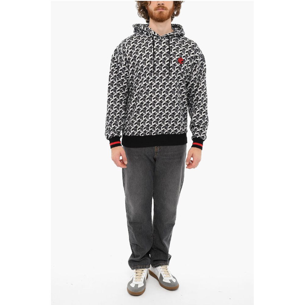 MCM Embroidered Logo Printed Brushed Cotton Hoodie