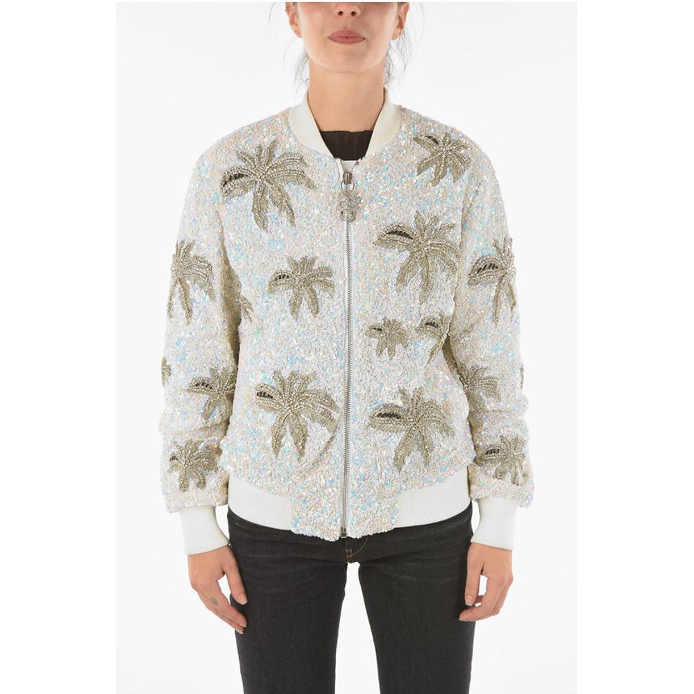Philipp Plein COUTURE All-Over Sequine and Crystal ALOHA PLEIN Bomber Jack