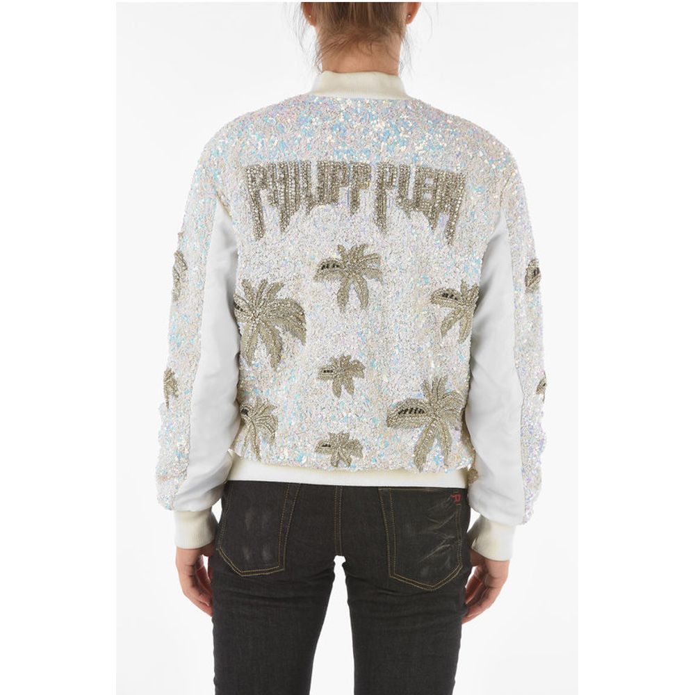 Philipp Plein COUTURE All-Over Sequine and Crystal ALOHA PLEIN Bomber Jack