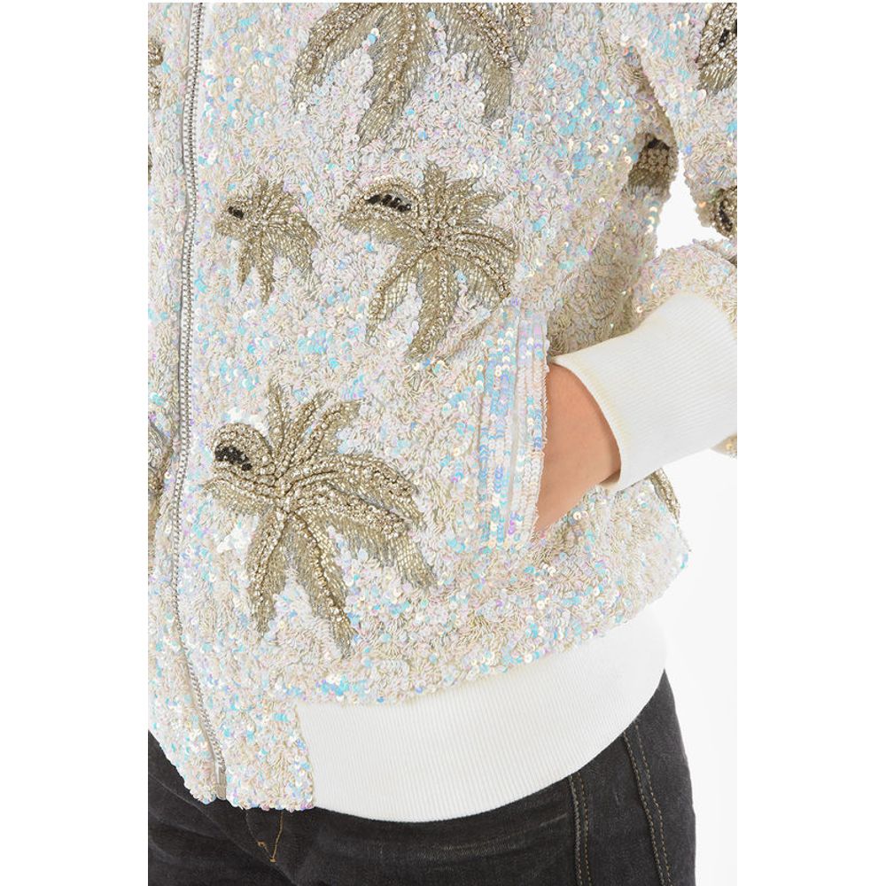 Philipp Plein COUTURE All-Over Sequine and Crystal ALOHA PLEIN Bomber Jack