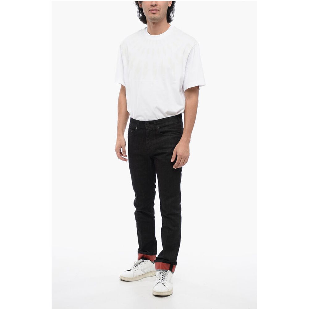 Neil Barrett Skinny Fit Denims with Coated Cotton Cuffs 15cm