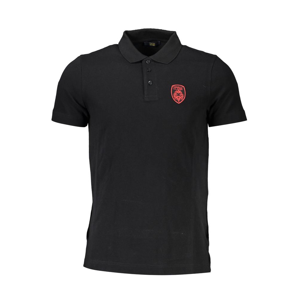 Cavalli Class Črna bombažna moška polo majica