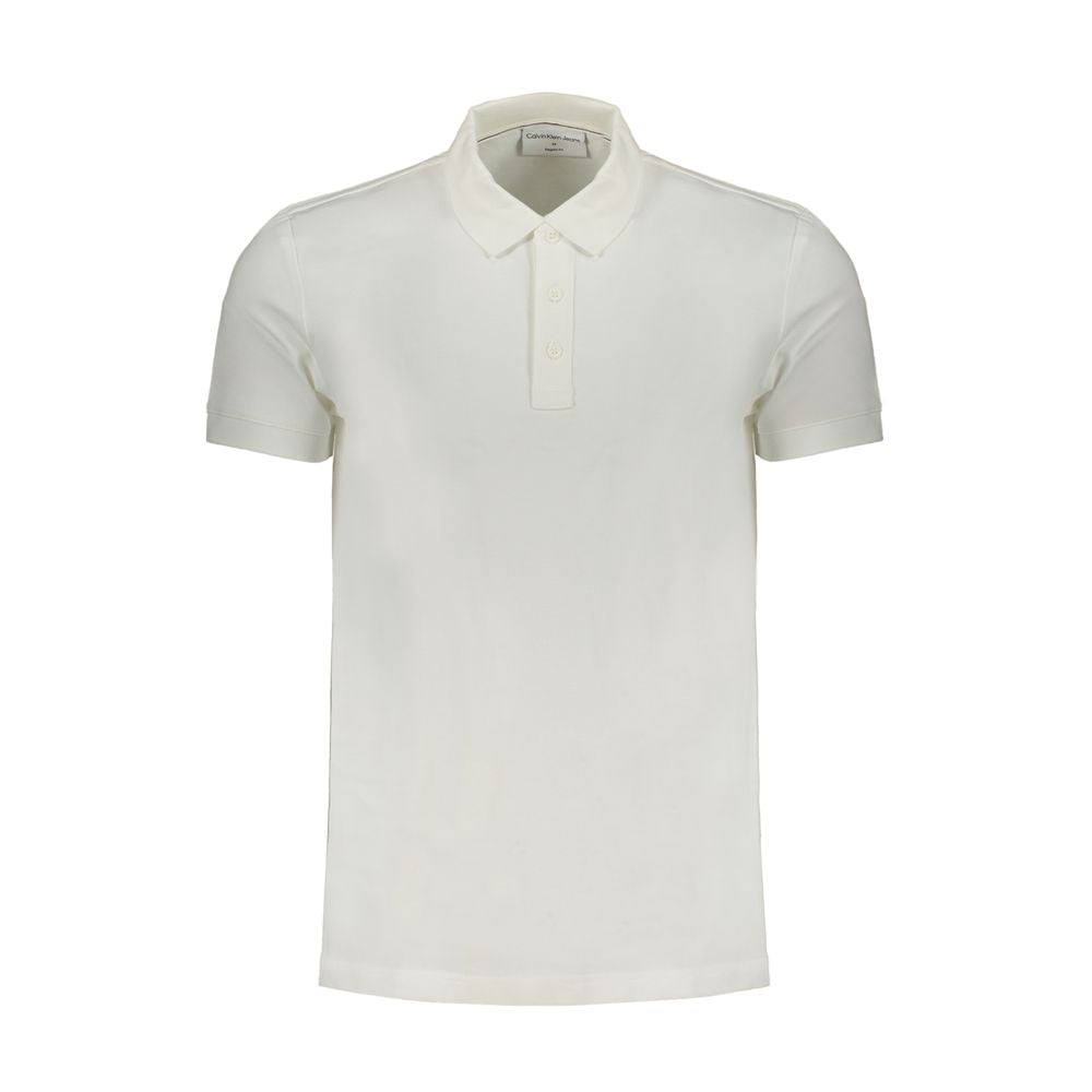 Calvin Klein Bela bombažna polo majica