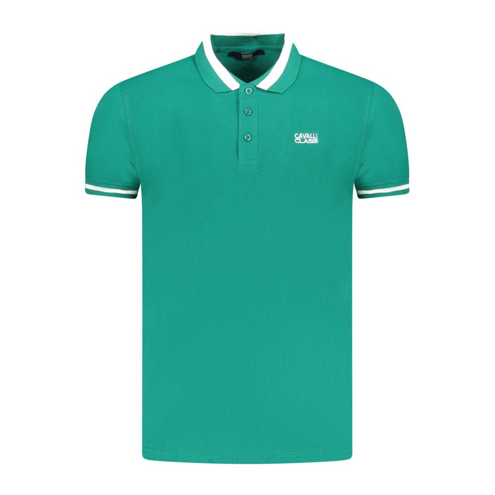 Cavalli Class Zelena bombažna moška polo majica
