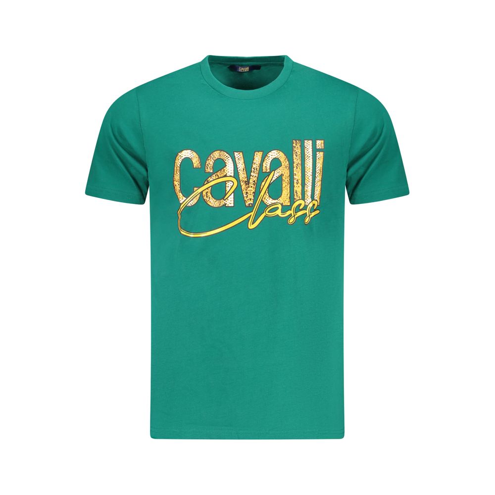 Cavalli Class Zelena bombažna moška majica