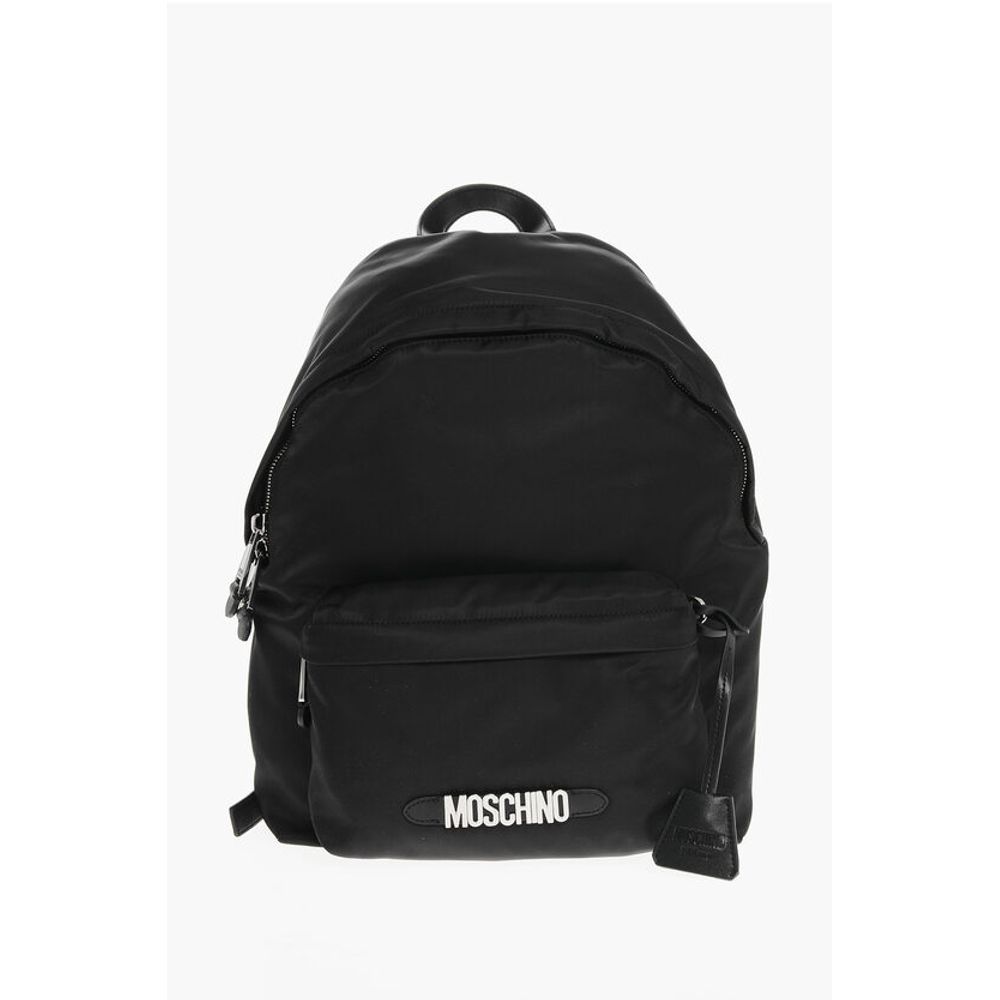 Moschino Nylon Backpack with Logoed Outer Pocket