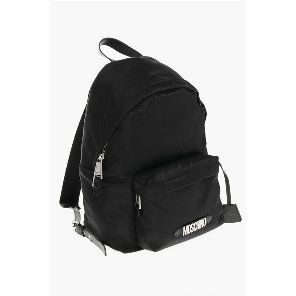 Moschino Nylon Backpack with Logoed Outer Pocket