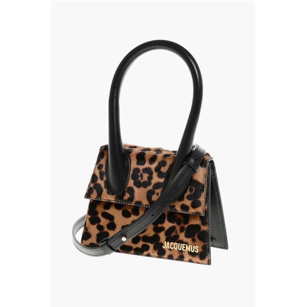 Jacquemus Animal Patterned LE CHIQUITO MOYEN Pony Hair Handbag
