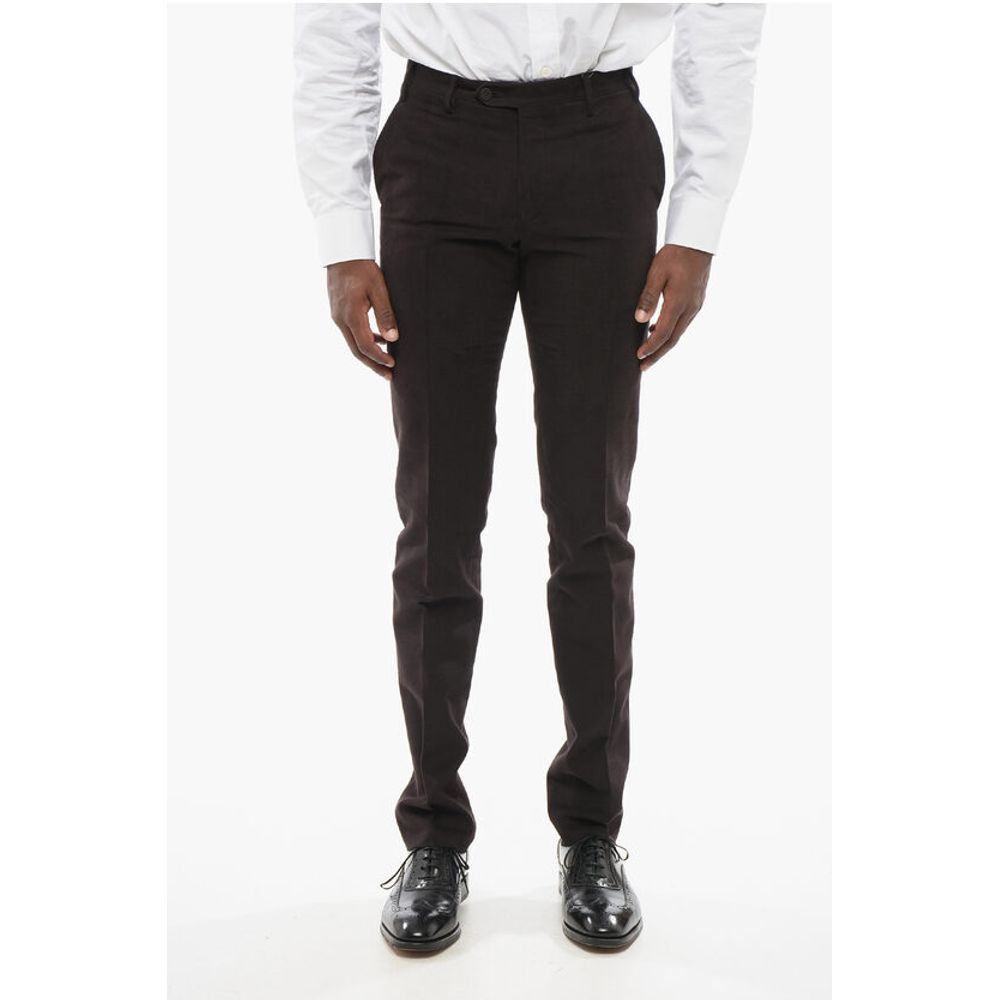 Corneliani Twill Cotton Chinos Pants with Belt Loops