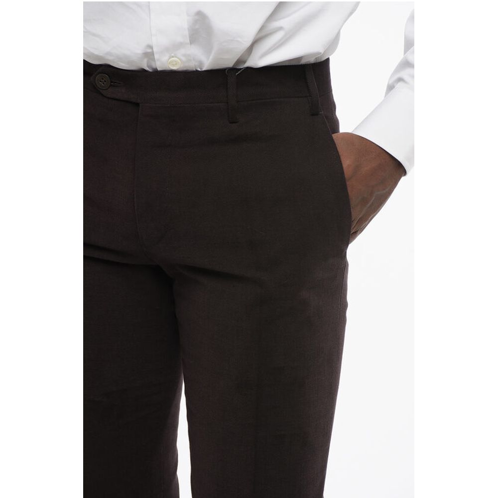 Corneliani Twill Cotton Chinos Pants with Belt Loops
