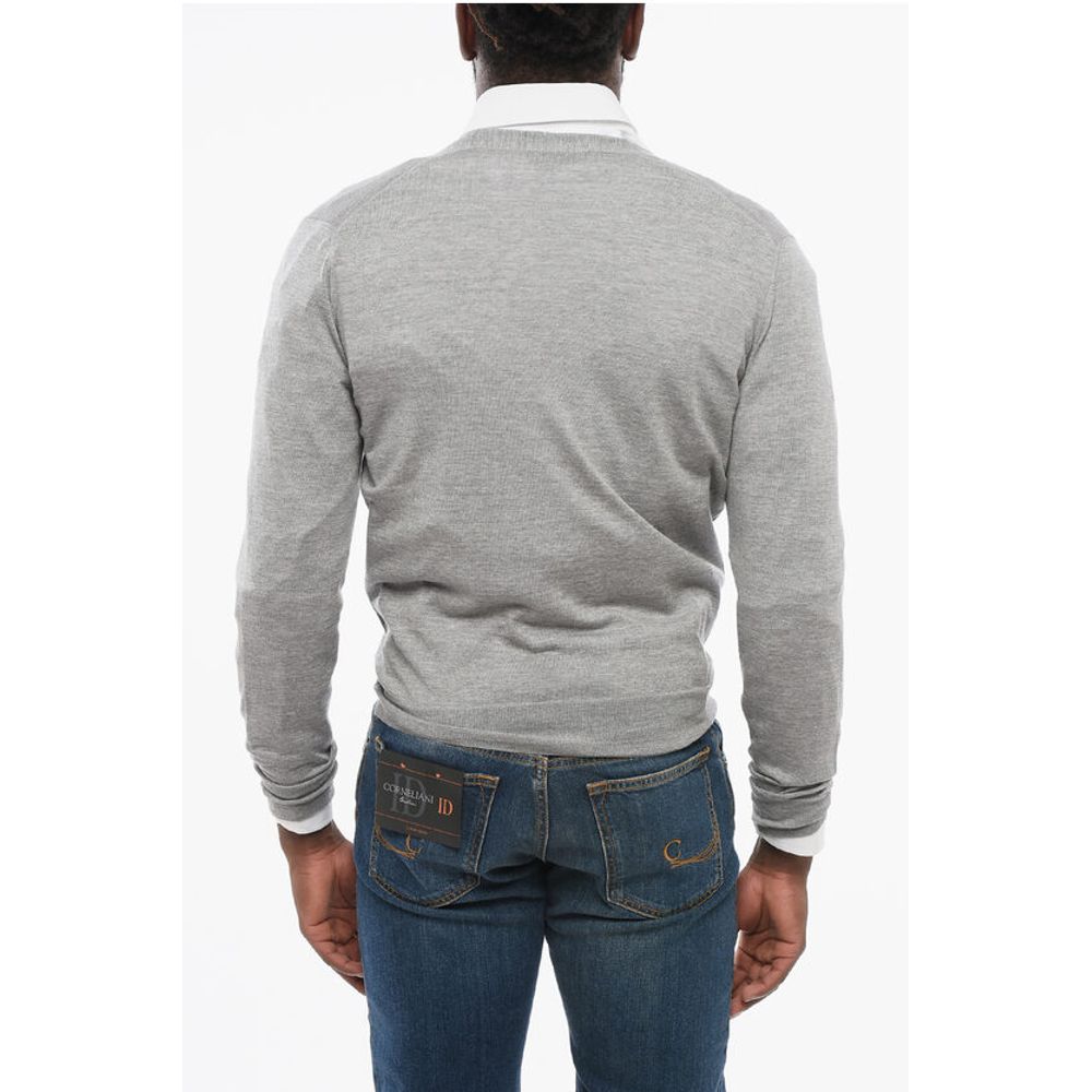 Corneliani V Neck Virgin Wool Cardigan