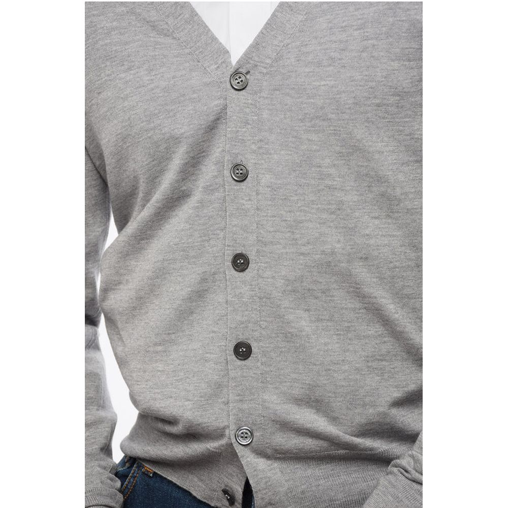 Corneliani V Neck Virgin Wool Cardigan