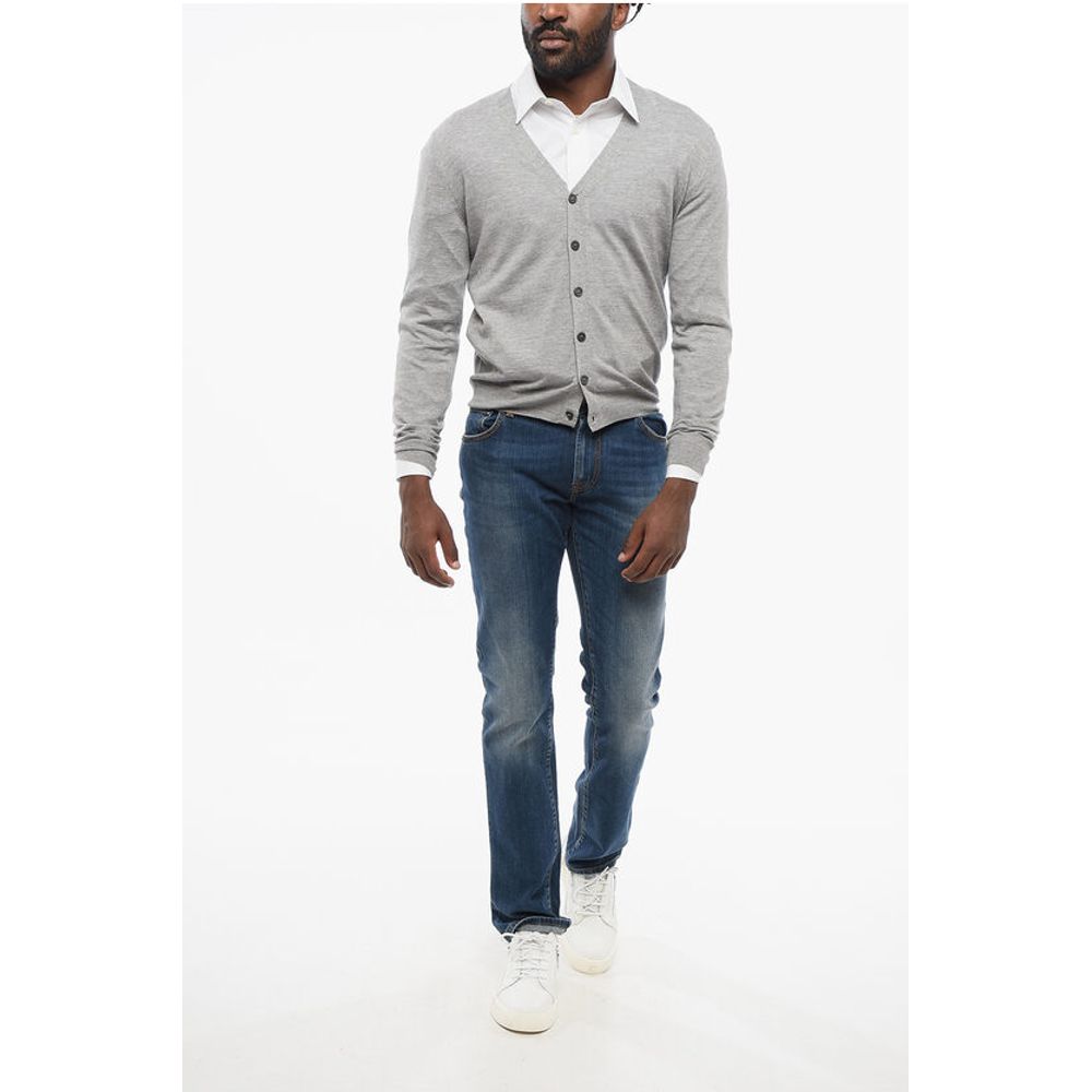 Corneliani V Neck Virgin Wool Cardigan