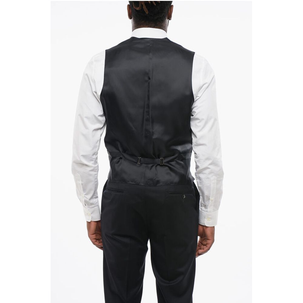 Corneliani Silk Double Brested Vest with Peak Lapel