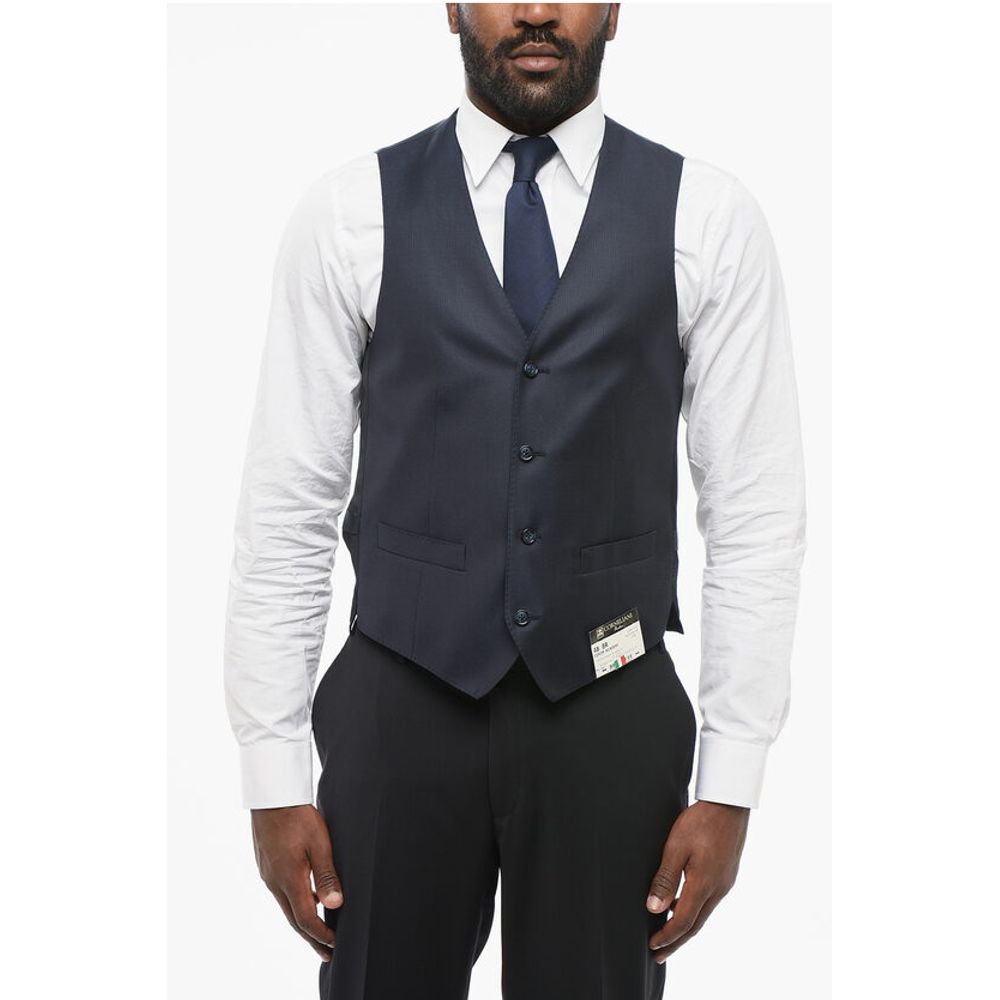 Corneliani Blended Silk vest with Slit Pocket