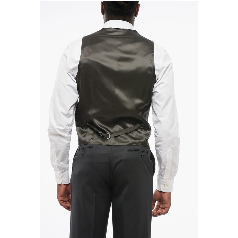 Corneliani CC COLLECTIO Striped 5 Buttons REFINED Wool Blend Vest