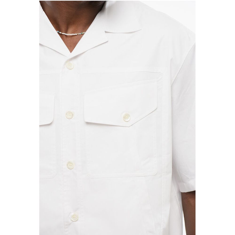 Neil Barrett Short Sleeved Poplin Cotton Utility Shirt