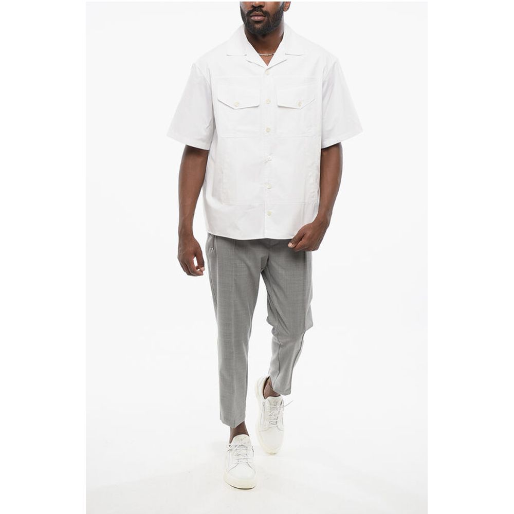 Neil Barrett Short Sleeved Poplin Cotton Utility Shirt