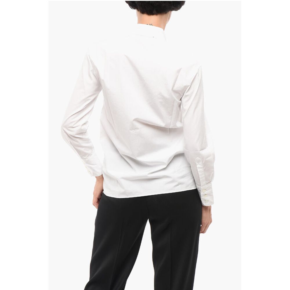 Department 5 Poplin Cotton ENTI Shirt with Bow Neckline