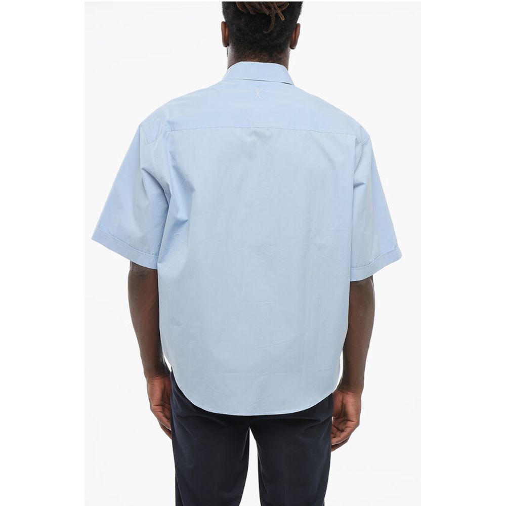 Ami Alexandre Mattiussi Spread Collar Popeline Shirt with Breast-pocket