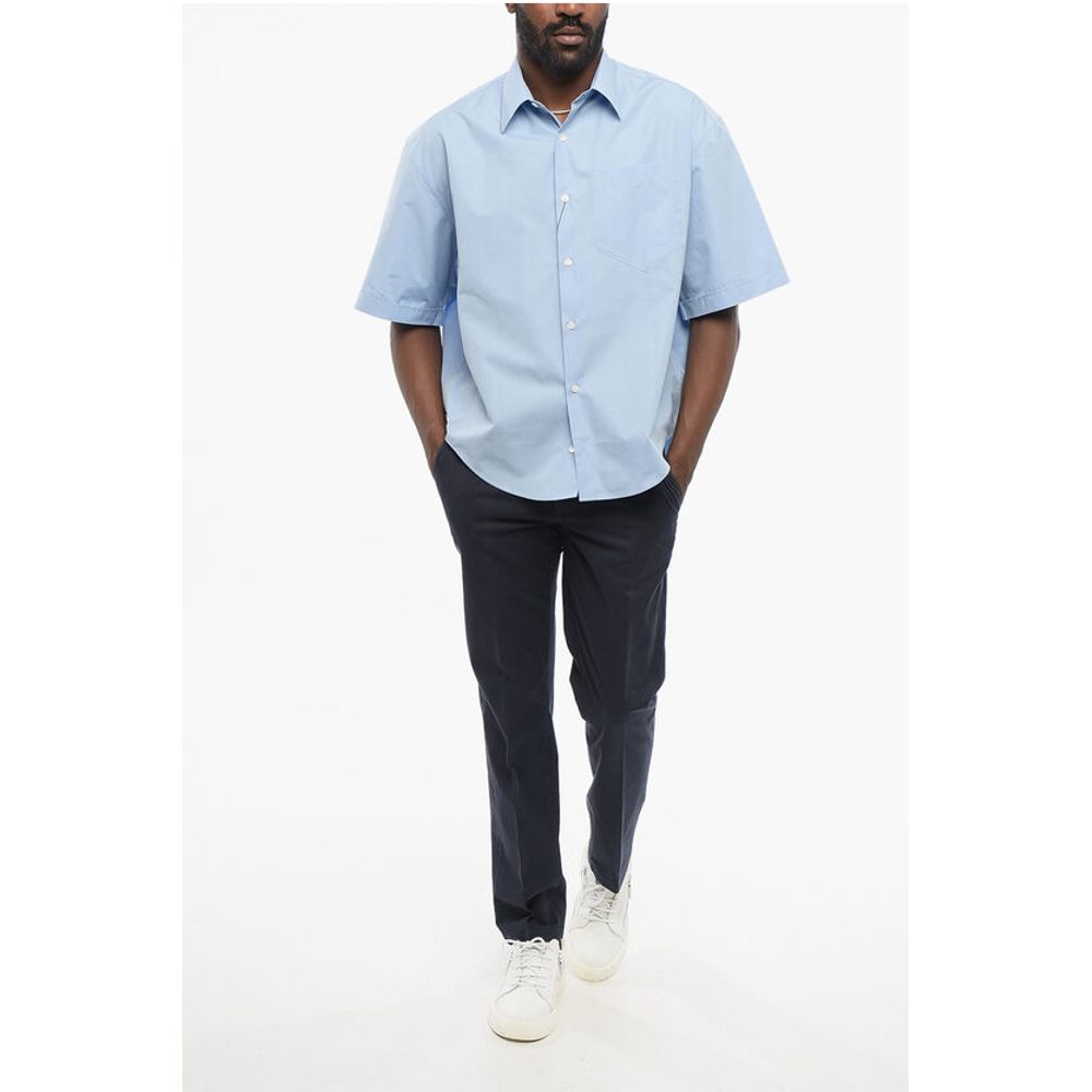 Ami Alexandre Mattiussi Spread Collar Popeline Shirt with Breast-pocket