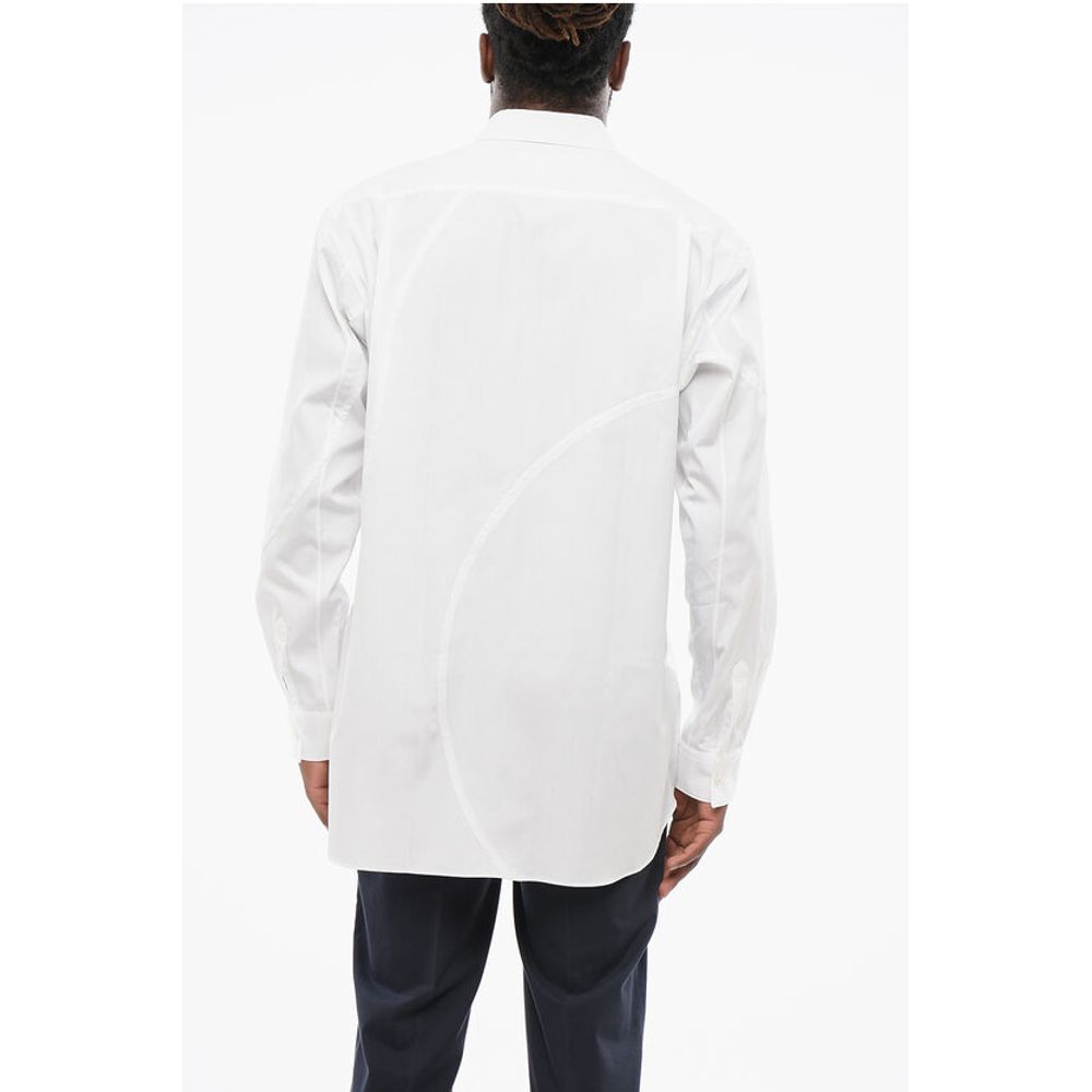 Comme Des Garçons Transversal Stitching Popeline Shirt with Breast-pocket