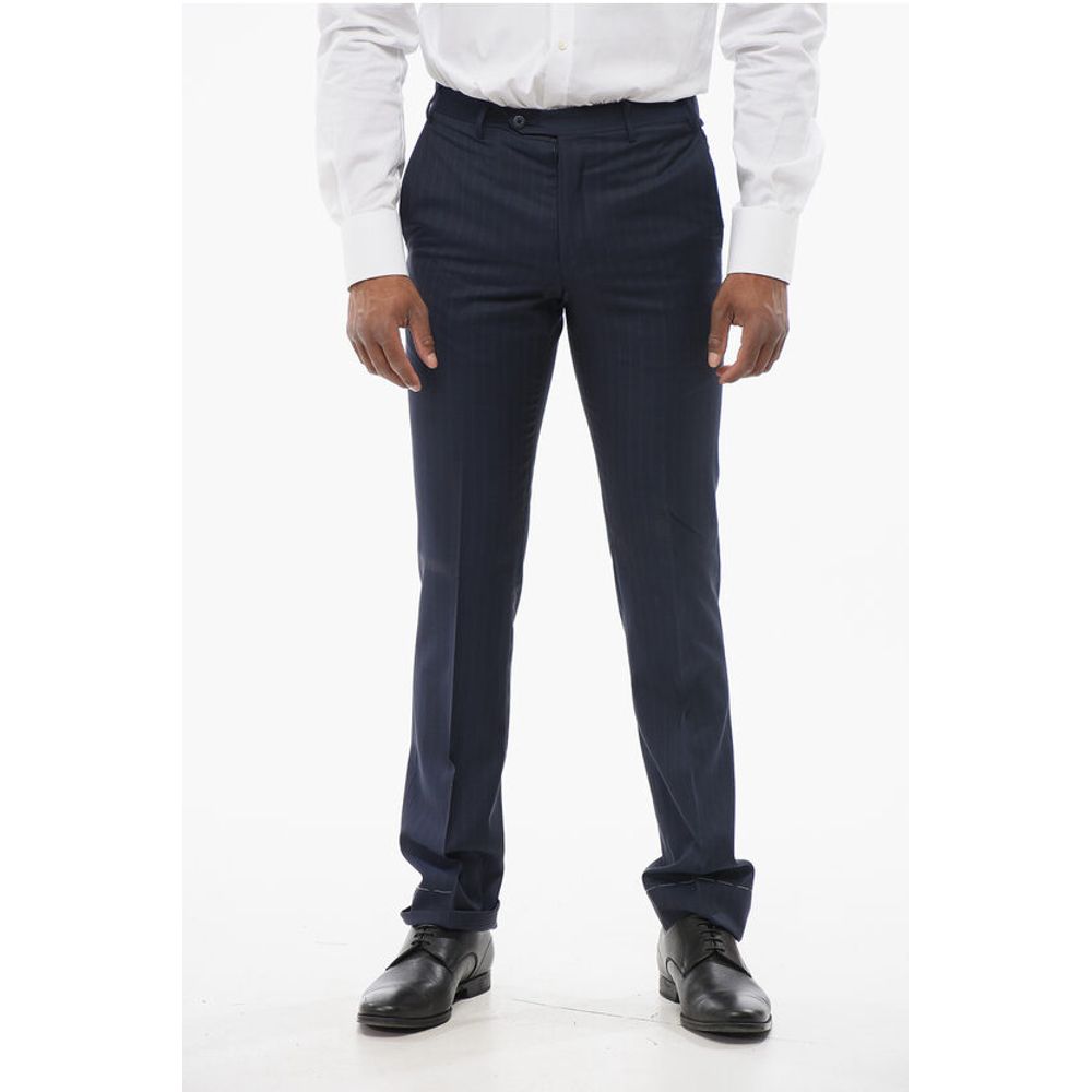 Corneliani Balanced Stripe LEADER Virgin Wool Pants