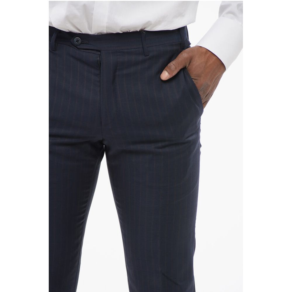 Corneliani Balanced Stripe LEADER Virgin Wool Pants