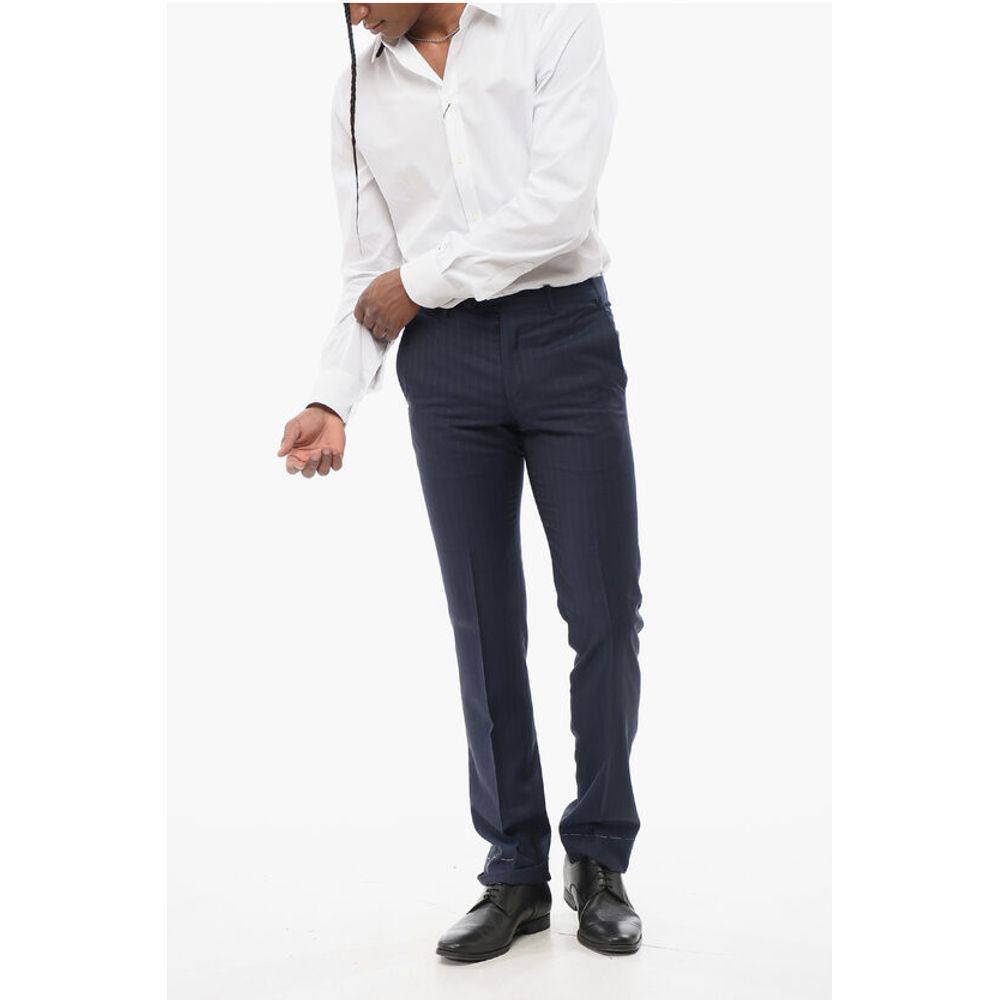 Corneliani Balanced Stripe LEADER Virgin Wool Pants